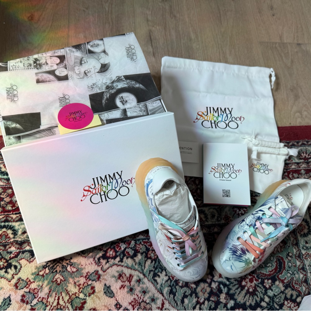 Jimmy Choo x Sailor Moon Collage Sneakers Size 38. Never worn!